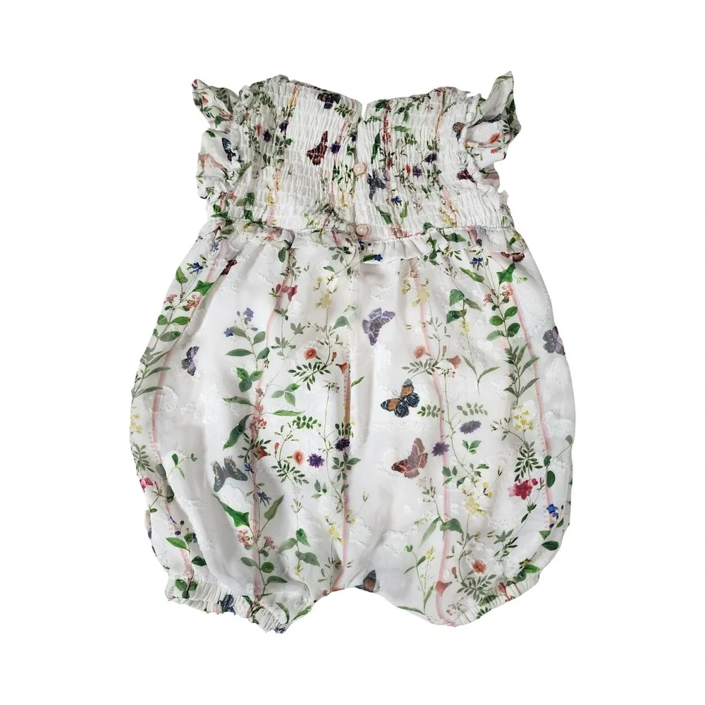 Baker‎ by Ted Baker Baby Girl Floral Butterfly Smocked Bubble Romper 3-6 Months